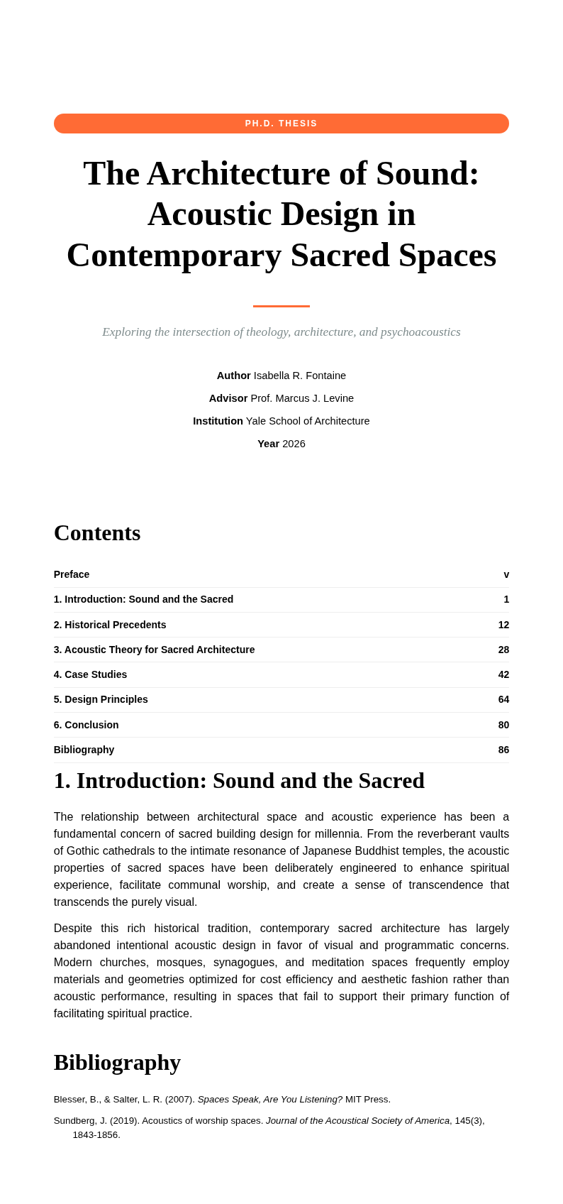 Portfolio brief thesis